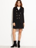shein_black_stand_collar_double_breasted_coat